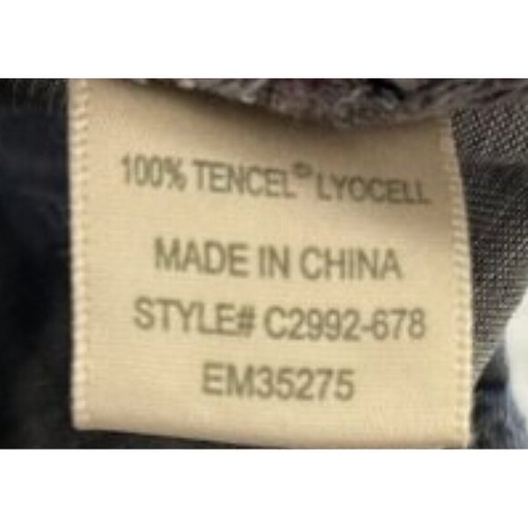 Anthropologie Cloth & Stone Chambray Gray Tencel Button Down Shirt Small - Picture 8 of 9